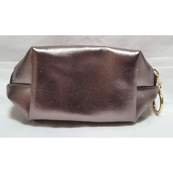 SeneGence Metallic Gun Metal Cosmetic Makeup Bag With Gold Zipper - Picture 6 of 7